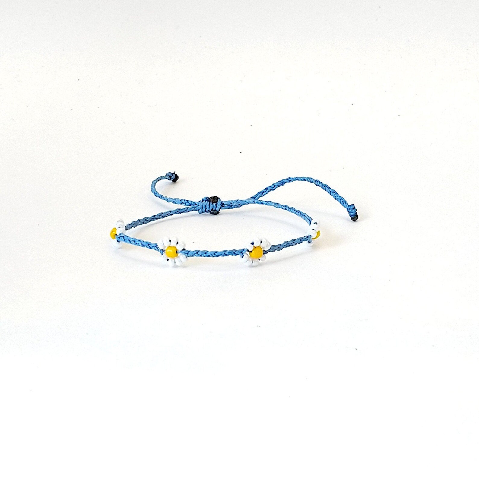 Daisy Wax Cord Bracelet Braided Flower Bracelet Waterproof Etsy