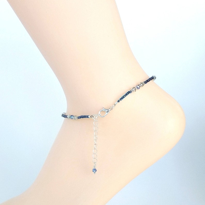 Blue Seed Bead Anklet Beaded Ankle Bracelet Anklets for Etsy