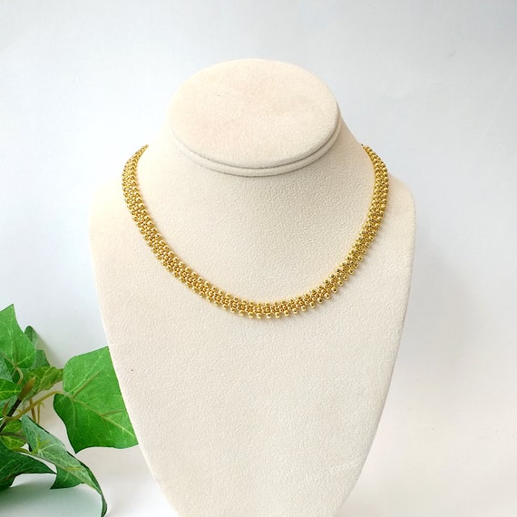 Chunky Gold Seed Bead Necklace 8mm Thick Custom Beaded Necklaces