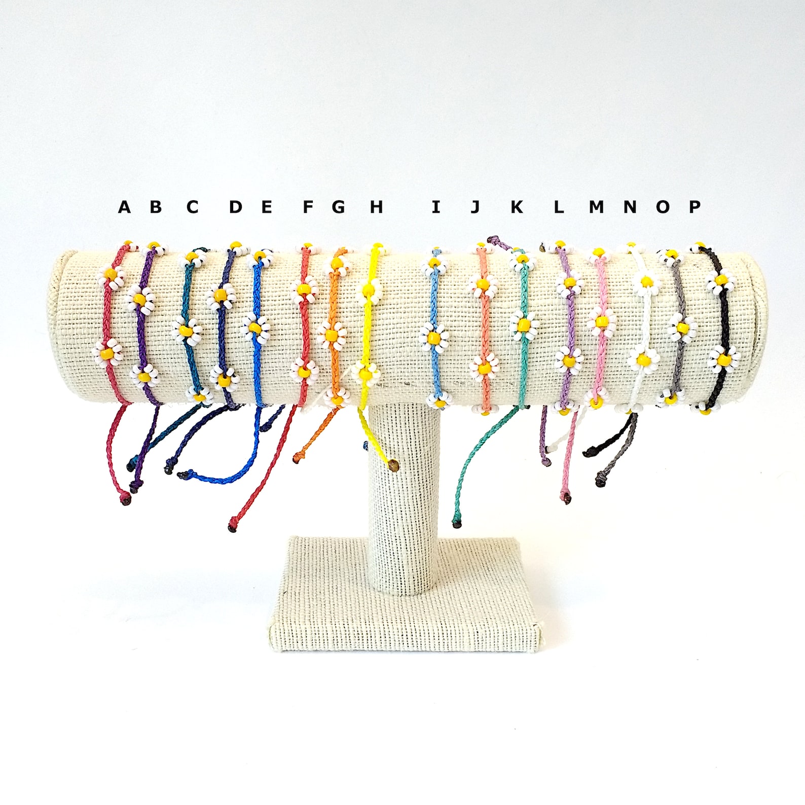 Daisy Wax Cord Bracelet Braided Flower Bracelet Waterproof Etsy