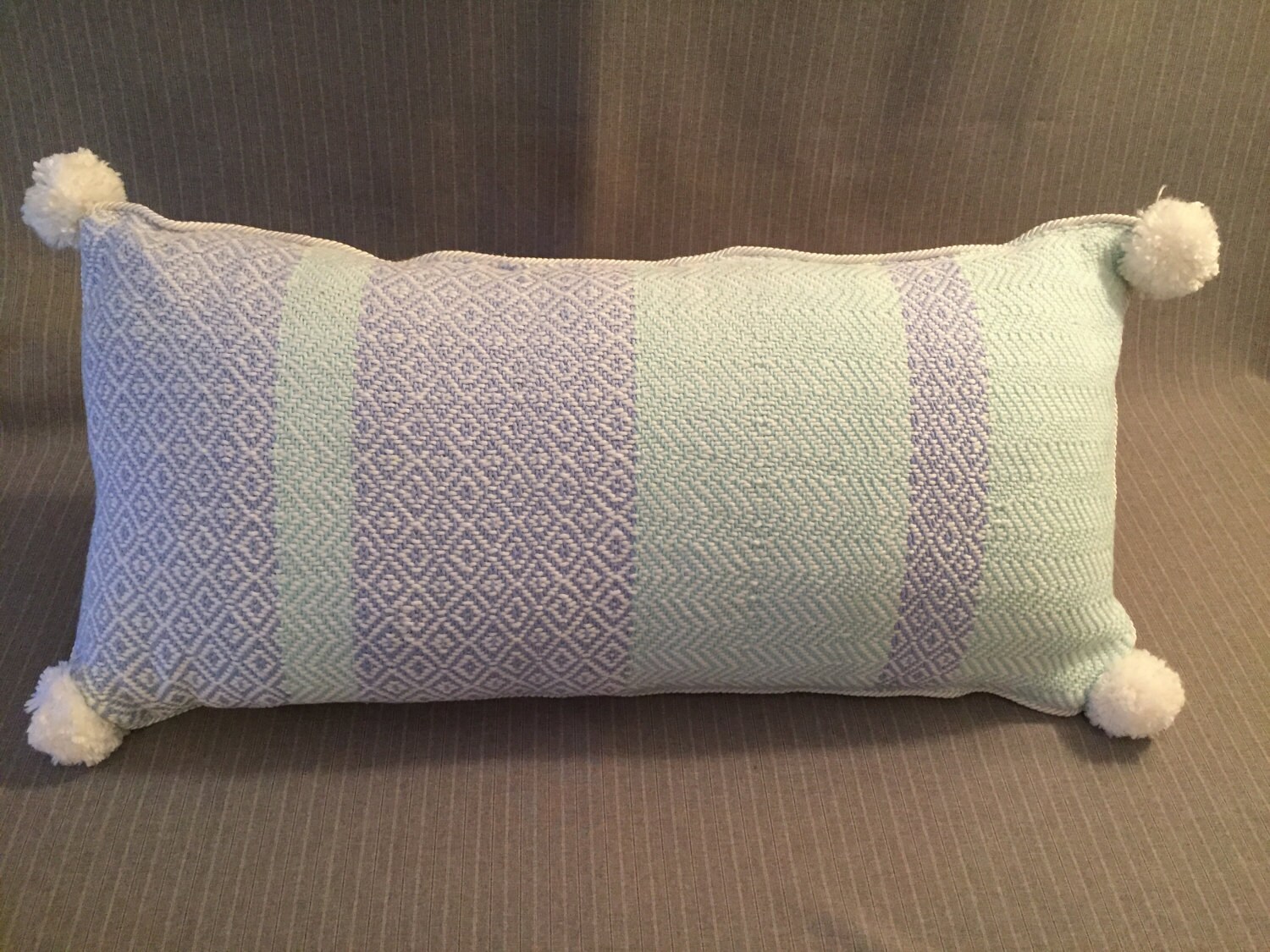 Long soft pillow with handwoven front and very soft back Etsy