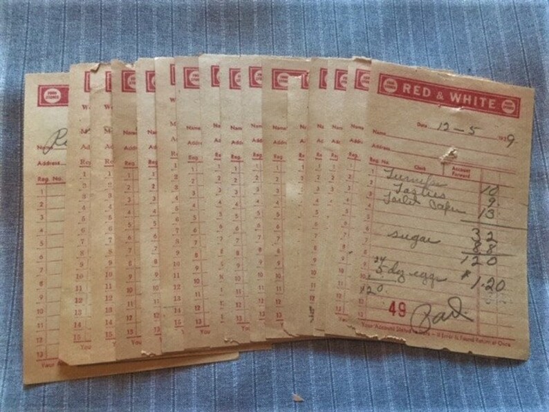 Vintage Grocery Receipts from 1939