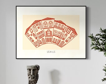 Venice Architecture Print: Italian Cityscape Sketch (Digital Download)