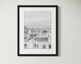 Alhambra Sketch Art Print | Vintage Granada Landmark (Digital Download)