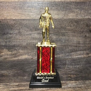 Best Dad Award World&#39;s Greatest Dad Best Dad Gift Custom Fathers Day Funny Trophy Best Salesman Award Gag Gift Best Husband Boyfriend