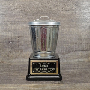 Funny Trophy Trash Talker Award Garbage Can Take Out the Trash 