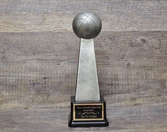 Trofeo de Baloncesto FBBL Trofeo FBL Madness de 12" Trofeo de Plata Antigua Equipo Campeón de Liga de Baloncesto Fantasía Personalizado