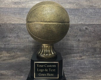 Locura de Baloncesto de Fantasía TAMAÑO COMPLETO Baloncesto Dorado Antiguo 6/12 Trofeo Perpetuo Ganador del Soporte de Liga Trofeo de Premio de Baloncesto de Fantasía