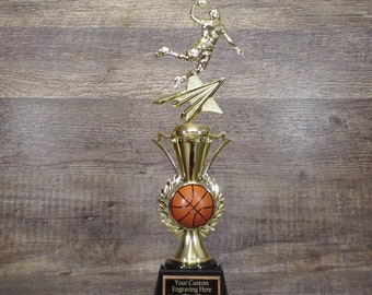 Madness Basketball Trophy Bracket Champion Award FBBL FBL Basketball 14" Trophy Fantasy Basketball League Champ Team Award