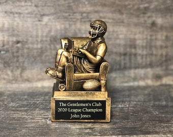 Fantasy Football Trophy League Trophy FFL Champ Champion Winner Fantasy League Sports Award Armchair Quarterback Free Engraving