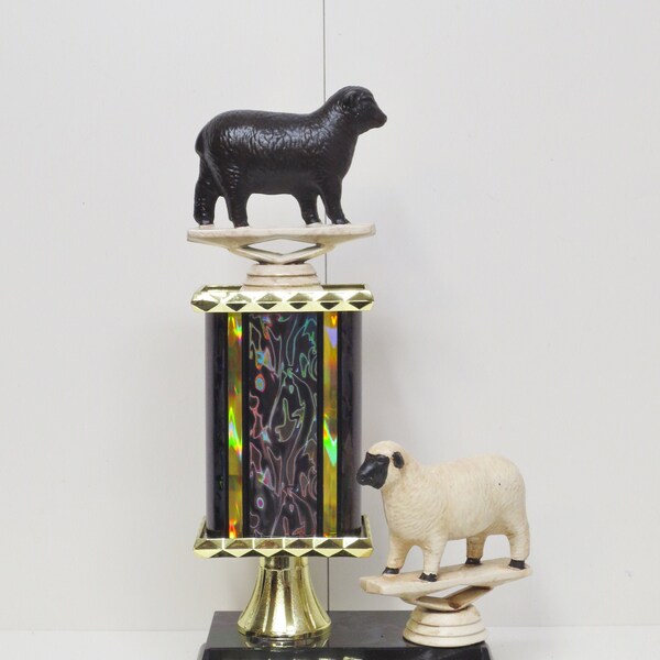 Funny Trophy Black Sheep of the Family Award Gag Gift Hand Painted Funny Family Holiday Black Sheep White Sheep Personalized Custom Engraved