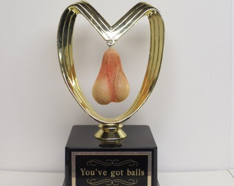You've Got Balls Funny Trophy Aww Nuts! Award Trophy Adult Humor FFL Last Place Loser Trophy Grow A Pair Gag Gift Penis Testicle Sacko Award