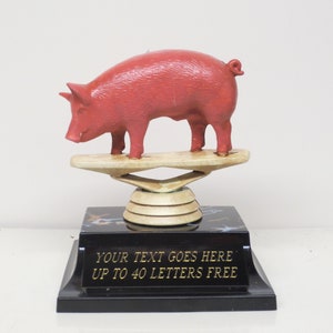 BBQ Trophy Pig Trophy Best BBQ Cook Off Trophies Best BBQ Champion Trophy Ribs Pork Award Winning Winner Champion 4th of July Labor Day