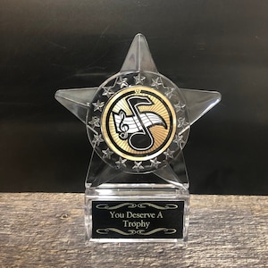 Mini Music Trophy All Star Trophy World's Greatest Singer Trophy Music Notes Best Karaoke Performance You Deserve A Trophy Best DJ Award