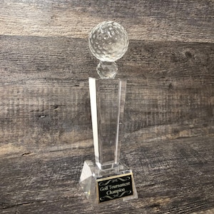 CRYSTAL Golf Trophy Cup Tournament Trophy 11.5&quot; With Satin Lined Gift Box Hole In One Award Charity Event Winner Cup Under Par Guy&#39;s Weekend