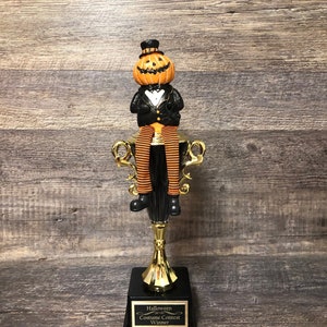 Halloween Trophy Pumpkin Carving Contest Winner Costume Contest Dangle Leg Pumpkin Guy Halloween Decor Jack O Lantern Trunk Or Treat Pumpkin