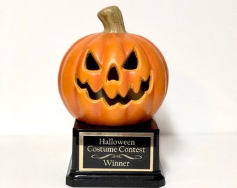 Halloween Pumpkin Trophy Carving Contest Jack O Lantern Trophy Scariest or Best Costume Contest Prize Pumpkin Decor Halloween