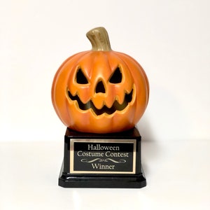 Halloween Pumpkin Trophy Carving Contest Jack O Lantern Trophy READY TO SHIP Scariest or Best Costume Contest Prize Pumpkin Decor Halloween