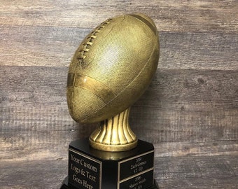 Trofeo Fantasy Football Trofeo della lega Trofeo FFL 15" DIMENSIONE INTERA Calcio in oro antico Vincitore del premio della lega del campionato perpetuo da 6 o 12 anni
