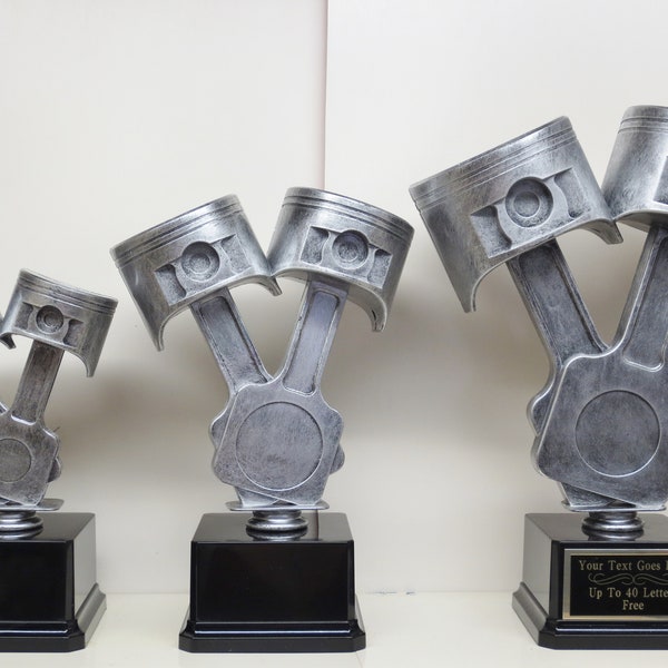 Car Show Trophies Set of 3 Custom Rods & Pistons Hot Rod Racing Trophy Racing Trophy Award Winner Best In Show Best Mechanic Trophy Award