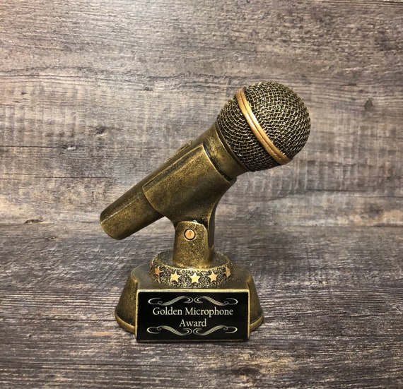 Wardianzaak Beurs Latijns GOUDEN MICROFOON Trofee Karaoke Best Singer Award Grappige - Etsy Nederland