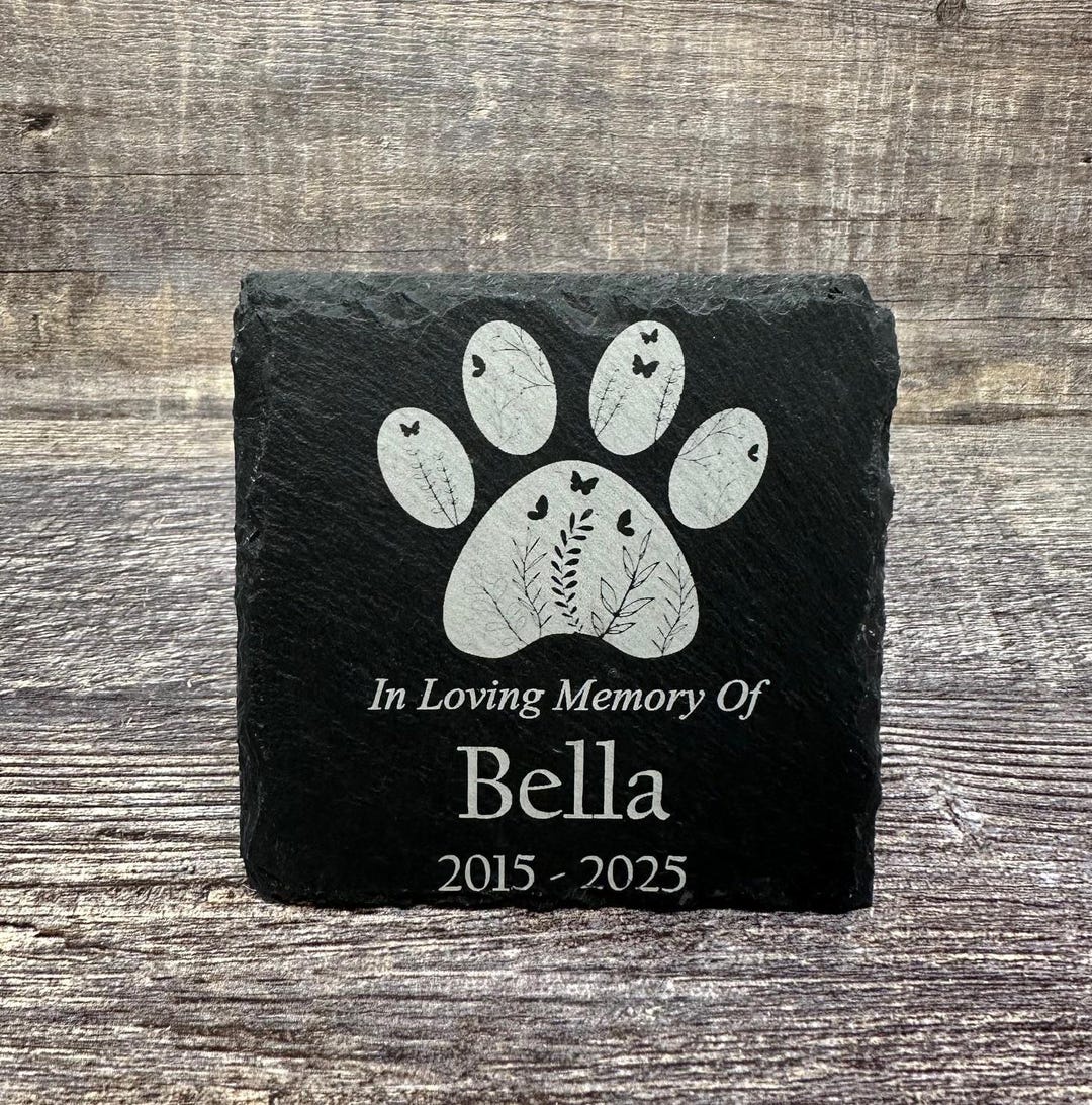 Pet Memorial Stone Pet Memory Stone Paw Print Dog Loss Cat Loss Gift ...