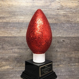 Lumières de Noël pour la maison la mieux décorée Trophy Quartier XL Ampoule de Noël Ornement Pull moche Fête de Noël