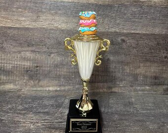 Best Dessert Donut Trophy Bake Off Award or Funny Police Trophy Top Cop Award Recognition Years of Service Police Retirement