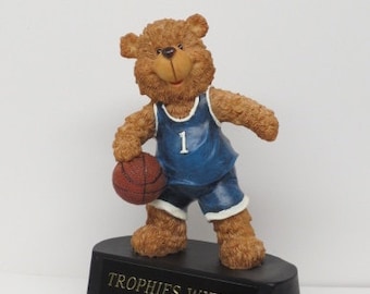 Trofeo de baloncesto Trofeo Madness Ganador del premio Jr League Teddy Bear Childs Kids Rookie League Trofeo de participación personalizado