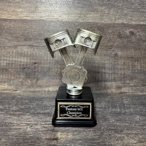 Troféu de Corrida Troféu de Exposição de Carros 8&quot; Hastes e Pistões Hot Rod Trophy Plástico Prata Pistão Vencedor do Prêmio Melhor da Exposição Participante do Prêmio
