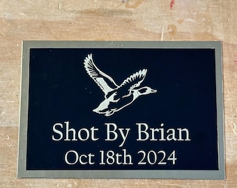Custom Engraved Duck Hunting Plaque Plate for Trophy Mount Wall Hanging