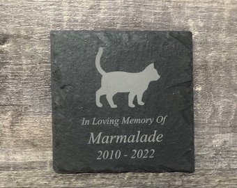 Cat Memorial Stone Pet Kitty Memory Stone Cat Loss Gift Sympathy Gift Grave Marker Remembrance Stone Memorial Plaque Slate Custom Engraved