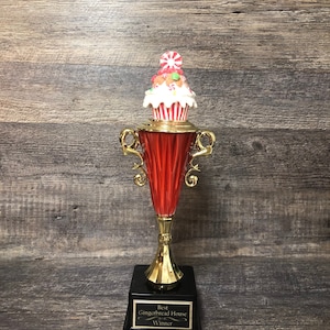 Best Dessert Cupcake Trophy Cookie Bake Off Trophy Gingerbread House Ugly Sweater Contest Family Trophy Winner Christmas Decor Holiday Decor