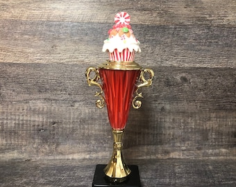 Best Dessert Cupcake Trophy Cookie Bake Off Trophy Gingerbread House Ugly Sweater Contest Family Trophy Winner Christmas Decor Holiday Decor