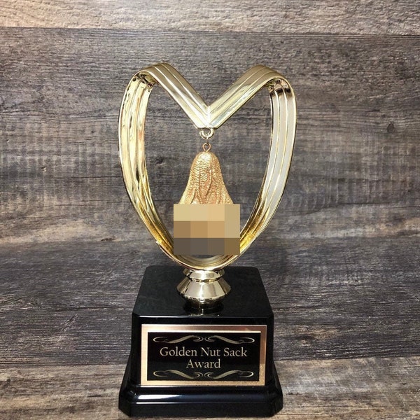 Golden Nut Sack Funny Golf Balls Loser Trophy Award Testicle Funny Trophy You Suck Balls Last Place Over Par Adult Humor Gag Gift