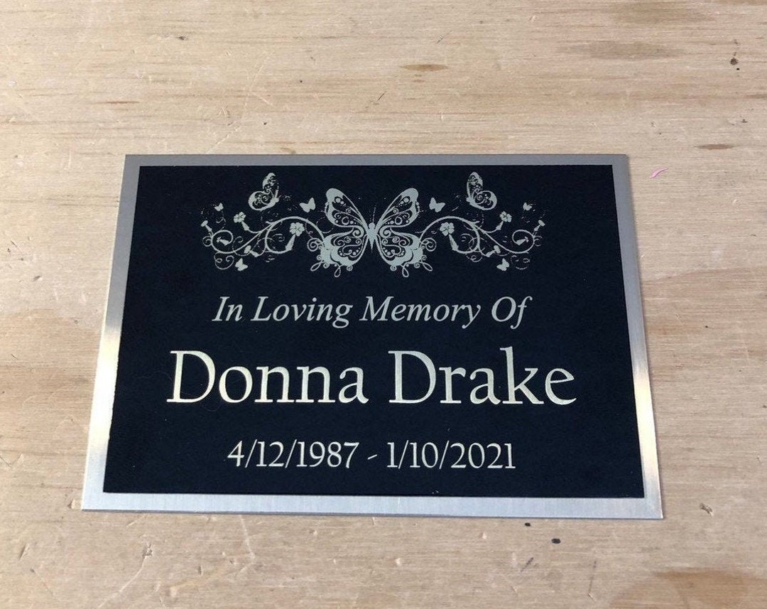 Custom Engraved Urn Memorial Name Plate Cremation Urn BUTTERFLY
