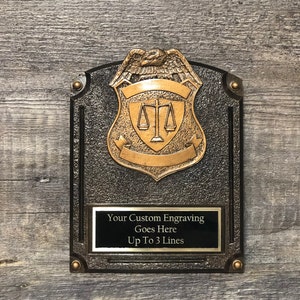 Police Policeman Trophy Plaque Top Cop Award Recognition Years of Service Police Retirement Police Academy Graduation Line of Duty Award