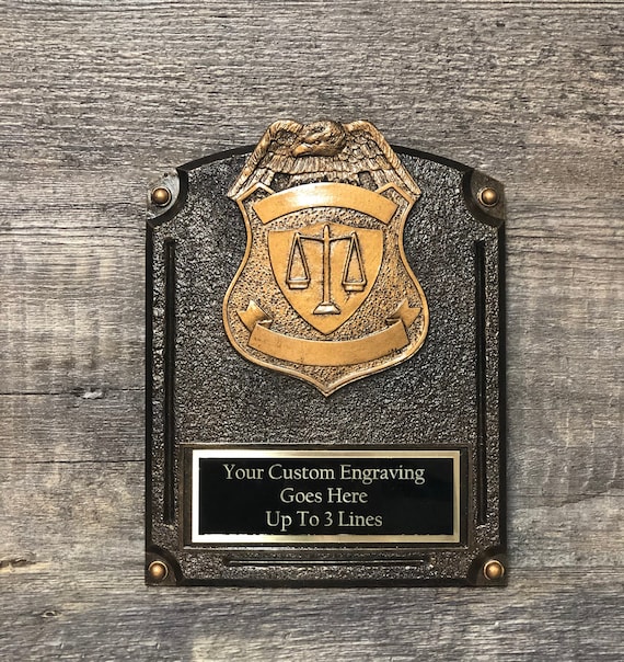 警察 警察官トロフィー 盾 トップ警官賞 表彰 勤続年数 警察退職 警察