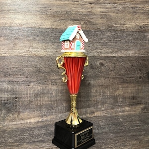 Gingerbread Decorating Trophy Cookie Bake Off Ugliest Ugly Sweater Contest Family Christmas Trophy Winner Christmas Decor Holiday Decor