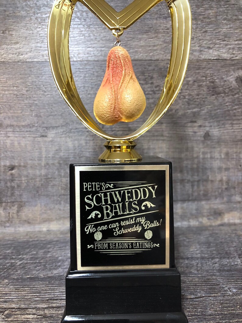 Testicles Balls Trophy Funny Birthday T Bachelor Etsy 