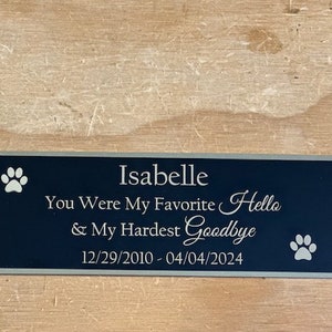 Custom Engraved Plate Name Plate Dog Urn Cremation Cat Urn Pet Urn Black/Gold Backing Engraved Plate Name Plaque Name Plate Memorial Plaque
