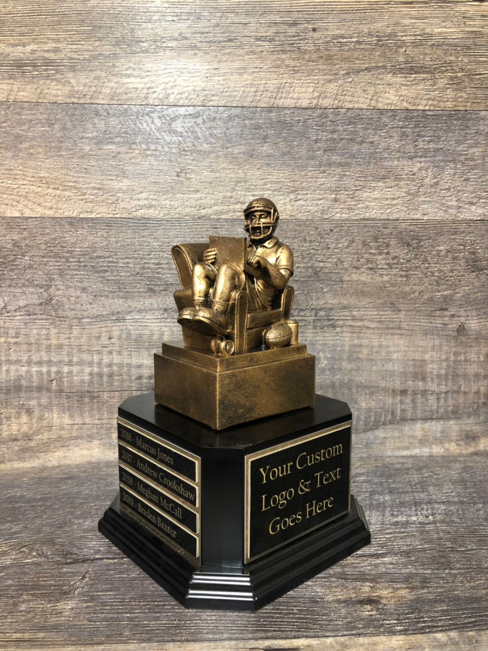 Perpetual Fantasy Football League Trophy FFL Trophy Best Etsy