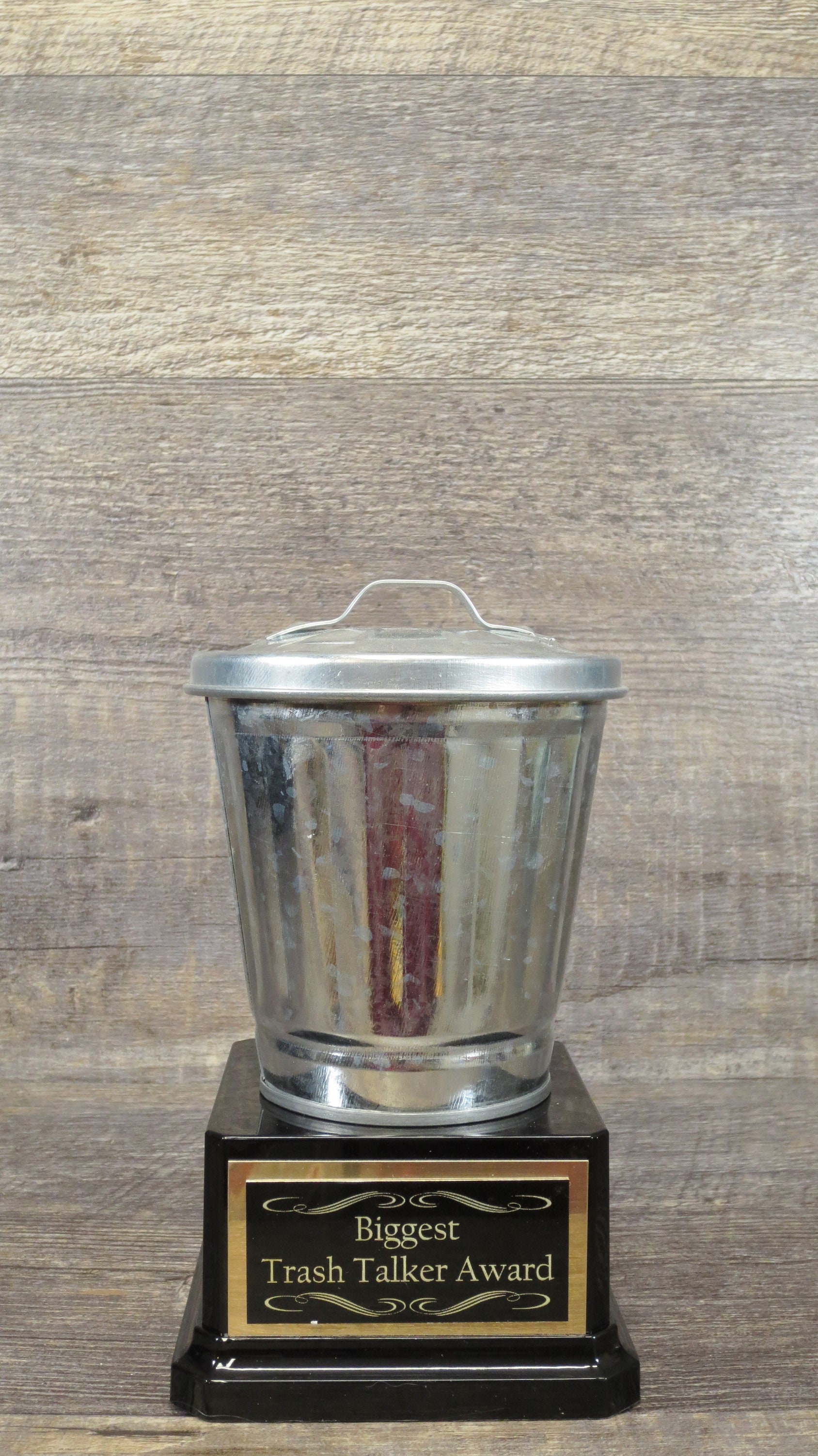 Trash Talker Trophy Award Galvanized Garbage Can Take Out the - Etsy