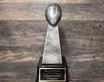 Fantasy Football Trophy 13" FFL Trophy Fantasy Football League Champion Silver Trophy Championship Trophy Fantasy Winner Award