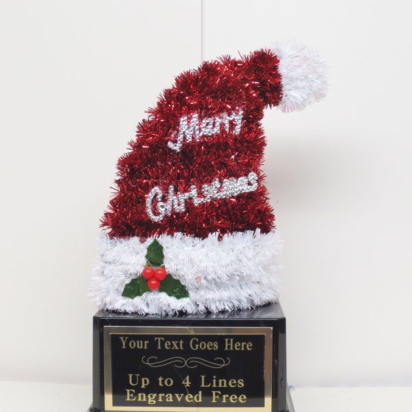 Ugliest Ugly Sweater Contest Christmas Trophy Party Door Decorating Best Kids Cookie Bake Off Holiday Christmas Decor Santa Hat Award Winner