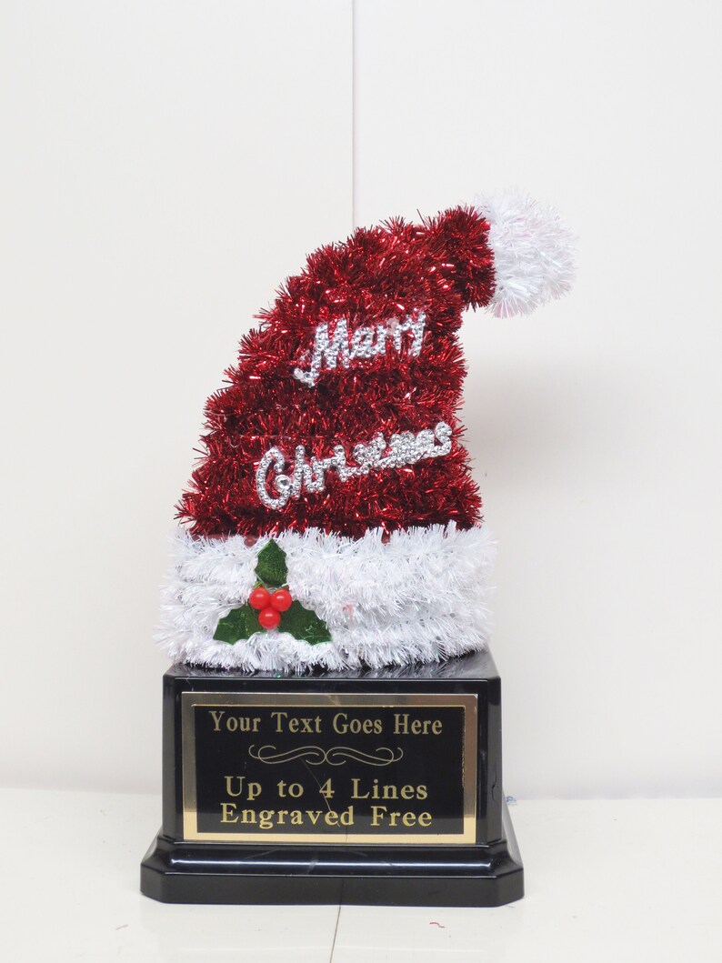 Ugly Sweater Contest Christmas Trophy Award Party Door Decorating Best Kids Cookie Bake Off Holiday Christmas Decor Santa Hat Award Winner
