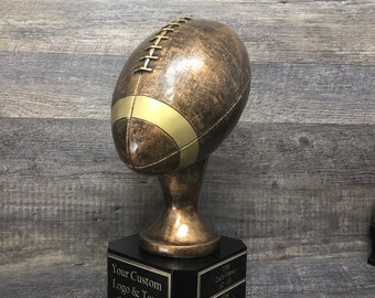 Trofeo Fantasy Football Perpetuo DIMENSIONE INTERA 15" Trofeo FFL di calcio marrone rustico antico Vincitore del premio Championship League di 6 o 12 anni