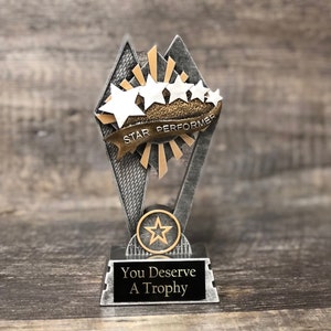 Perfect Attendance Award Mini Star Trophy Personalized You Deserve A Trophy Top Reader Achievement Award School Appreciation Award
