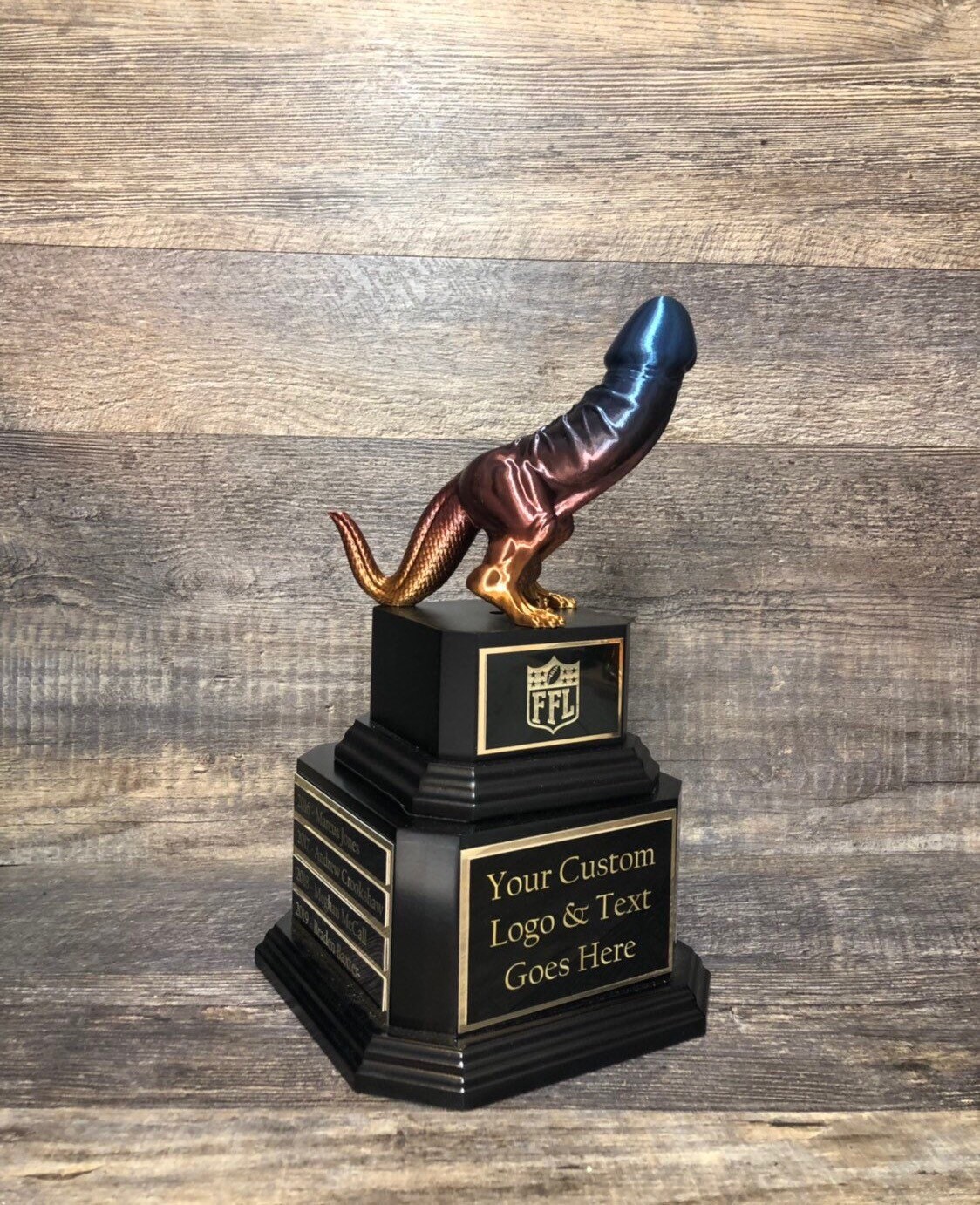 XL Fantasy Football LOSER Trophy Funny Dickasaurus Perpetual Etsy