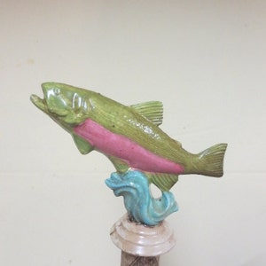 Fish Wine Stopper Dad Gift Father&#39;s Day Gift Hand Painted Trout Salmon Novelty Gag Gift Christmas Bottle Stopper Wine Lover Host Gift Trophy